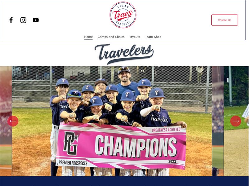 Travelers baseball sports club website