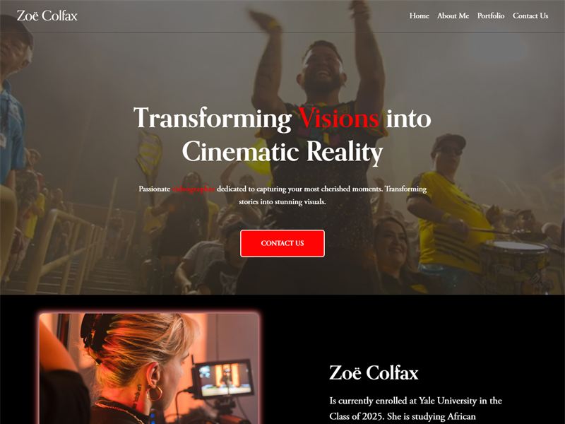 Zoë Colfax filmmaker portfolio website