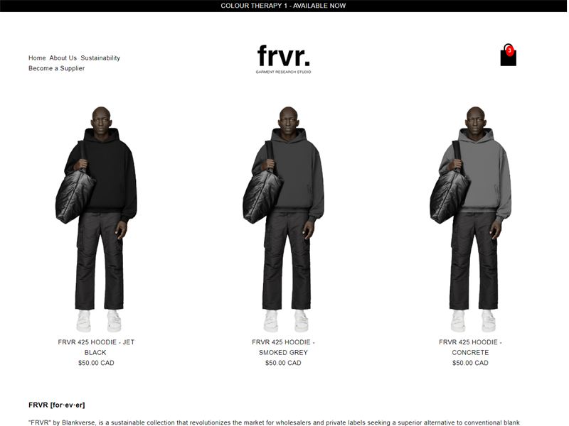 FRVR fashion e-commerce store