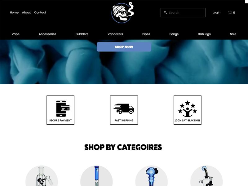 Online smoke shop e-commerce website